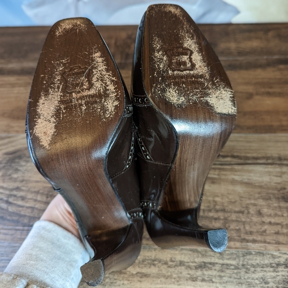 Vintage Stuart Weitzman Brown patent leather oxford heel - Picture 7 of 12